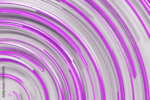 Nowoczesny obraz na płótnie White concentric spiral with violet glowing elements on white background