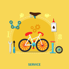 Canvas Print - Bike Service Concept Illustration