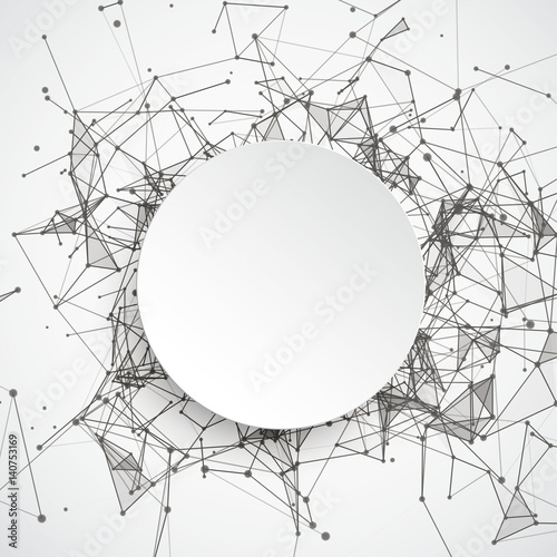 Fotografía Abstract Background Connected Dots Paper Circle