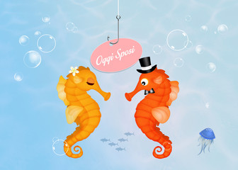 Poster - Wedding of seahorses