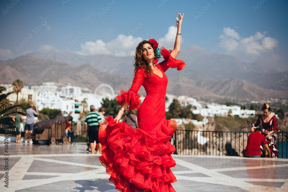 Flamenco Dancer in Spain - obrazy, fototapety, plakaty 