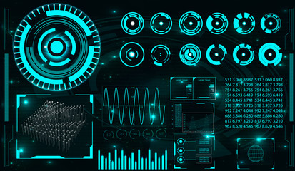 Aufkleber - futuristic user interface. element user interface. hud. hi-tech main. blue elements
