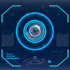Aufkleber - Futuristic user interface. Element user interface. HUD. hi-tech main. Blue elements