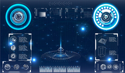 Aufkleber - Futuristic user interface. Element user interface. HUD. hi-tech main. Blue elements