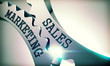 Sales Marketing - Message on the Mechanism of Metallic Gears. 3D