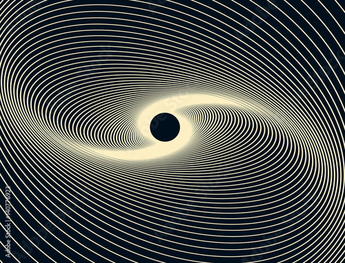 linear black hole waves illustration Poster Mural XXL