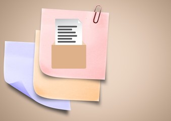 Poster - sticky note with paper file icon against cream background
