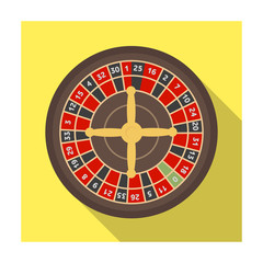 Poster - Roulette with red and black cells. The most popular casino game in the world.Kasino single icon in flat style vector symbol stock illustration.