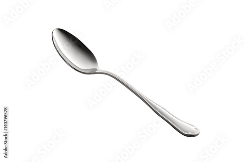 Cuadros en Lienzo Steel spoon isolated on white background