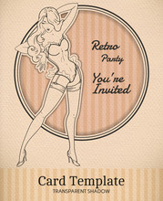 Vector Retro Pin-up Woman Illustration For Stag Or Hen Party
