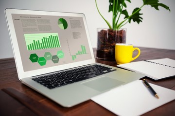 Poster - Composite image of business interface with graphs and data