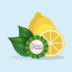 Wall Mural - lemon natural product label quality vector illustration eps 10