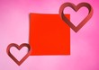 Composite image of red Sticky Note hearts