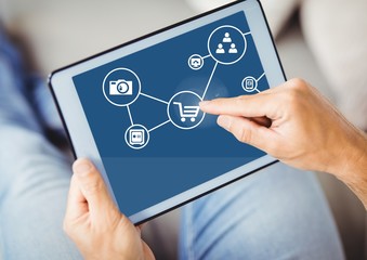 Poster - Man using digital tablet