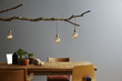 © fneun - modern interior wooden furniture and design lamp branch and bulbs