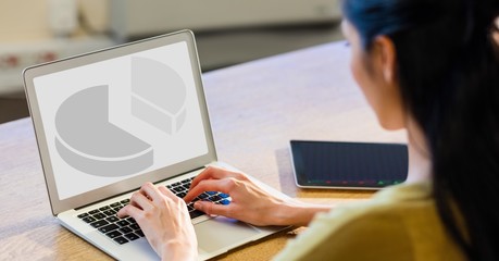 Poster - Woman working on laptop at desk