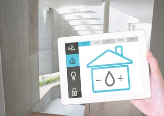 Poster - Home security interface on tablet pc