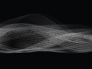Abstract white line grey wave gray band