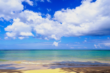 Wall Mural - Amazing seascape. Horizon Just bright blue sea and sky