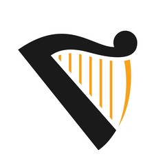 Poster - harp logo vector.