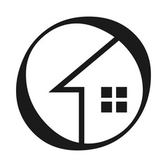 Wall Mural - letter o and home symbol. logo vector.