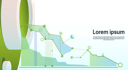 Poster - Analysis Finance Graph Financial Business Chart Copy Space Flat Vector Illustration