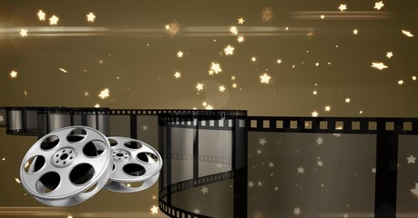 Poster - film reel with stars in background