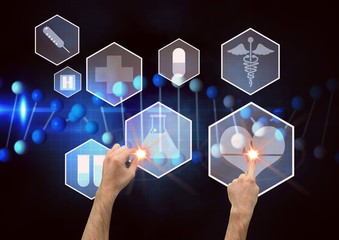 Poster - Man touching medical interface design