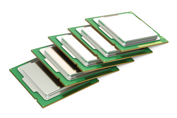 Poster - CPU computer processor units, 3D rendering