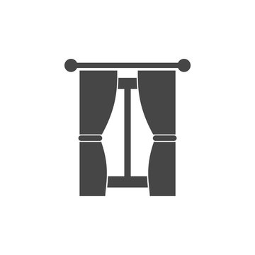 Vector curtain icon - Illustration