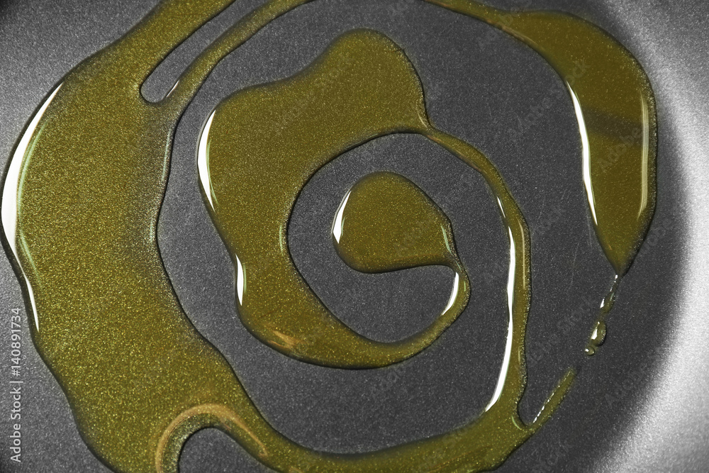 Pan with oil, closeup