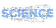 © wowomnom - Vector creative illustration of science word lettering typography with line icons on white background.