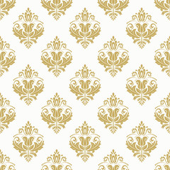 Wall Mural - Seamless baroque golden pattern. Traditional classic orient ornament