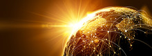 Global Network With Sunrise