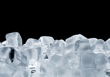 Ice Cubes Isolated On Black Background
