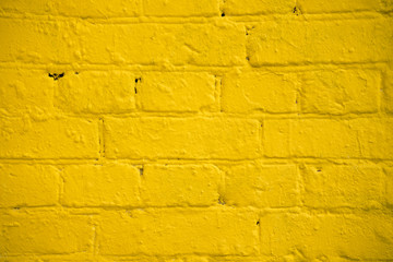 Bright Yellow brick wall, large background, texture