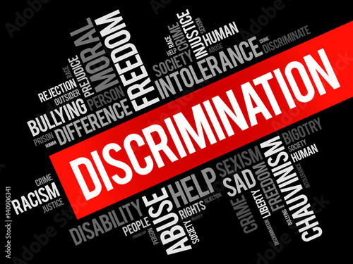 Fotografia, Obraz Discrimination word cloud collage, social concept background