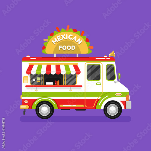 Flat Design Vector Illustration Of Traditional Mexican Food