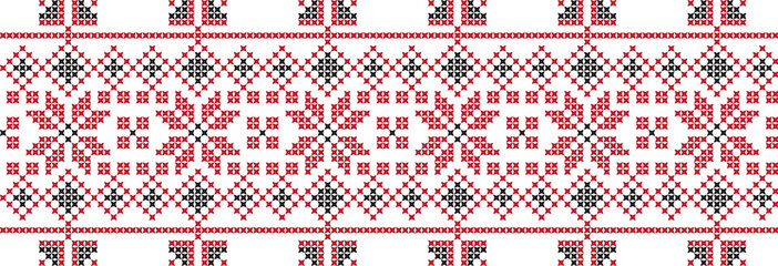 Embroidered cross-national pattern
