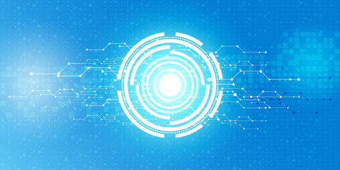 Poster - Blue Modern background with Binary lines wallpaper