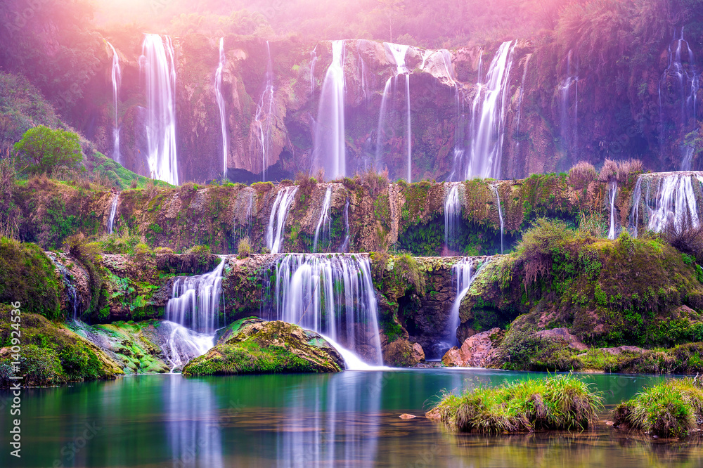Obraz na płótnie Jiulong waterfall in Luoping, China. w salonie
