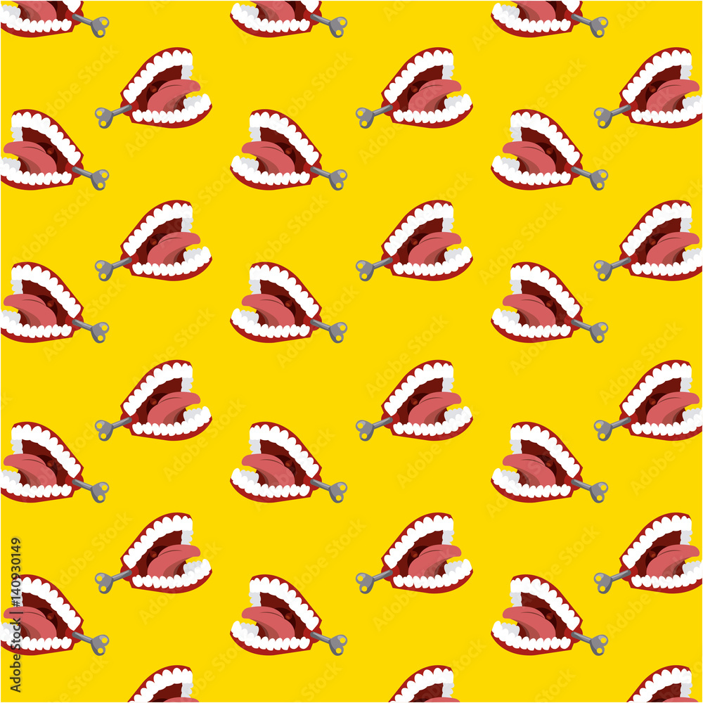 chattering teeth joke background. april fools day concept. colorful design. vector illustration