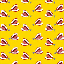 Chattering Teeth Joke Background. April Fools Day Concept. Colorful Design. Vector Illustration