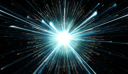 Wall Mural - glowing lights, particle explosion