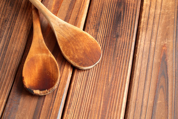 Wooden spoons in natural light.