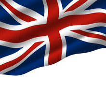 England Flag On White Background