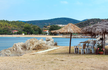 Summer morning beach (Chalkidiki, Greece).