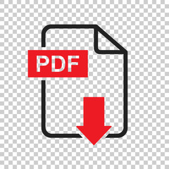 Poster - PDF download vector icon. Simple flat pictogram for business, marketing, internet concept. Vector illustration on isolated background.