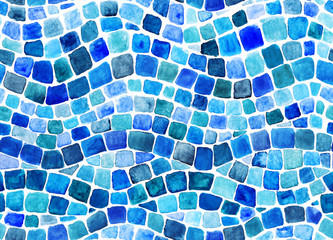 wave blue mosaic
