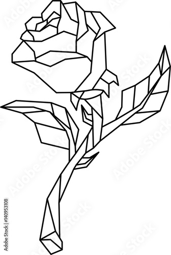 geometric rose drawing